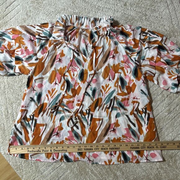 Amaryllis M L Multi Color Ruffled Blouse Flower - Picture 8 of 9